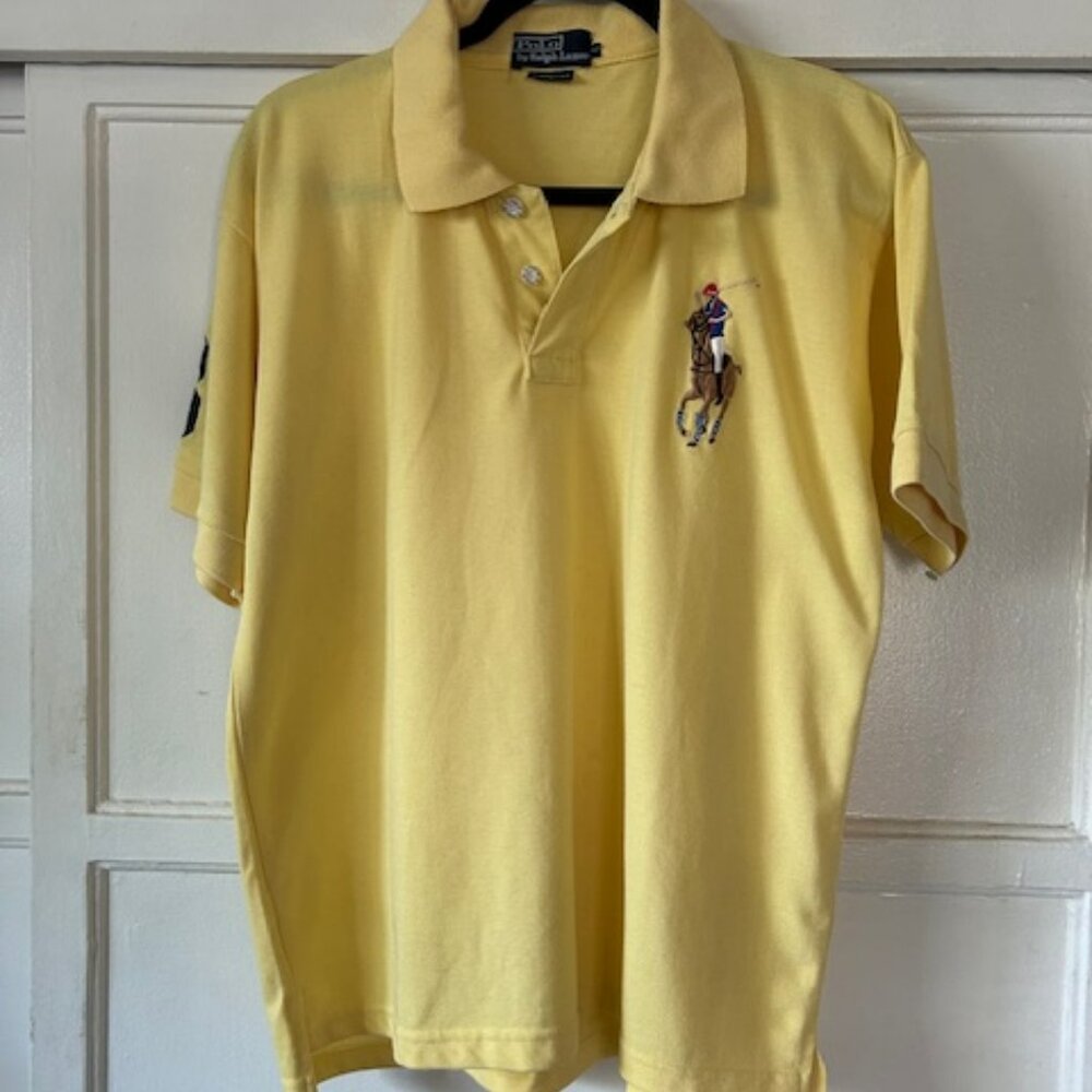 Polo Ralph Lauren Adult Large Yellow Embroidered Polo Player Classic